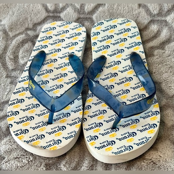 Corona Extra Flip Flops Beer Logo Sandals ~ Size 7.5 Approx. - Picture 1 of 7